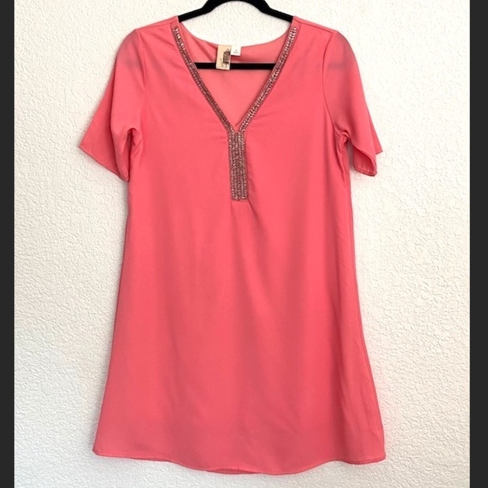 ANTHROPOLOGIE Francesca's Birdcage Coral Tunic Top
